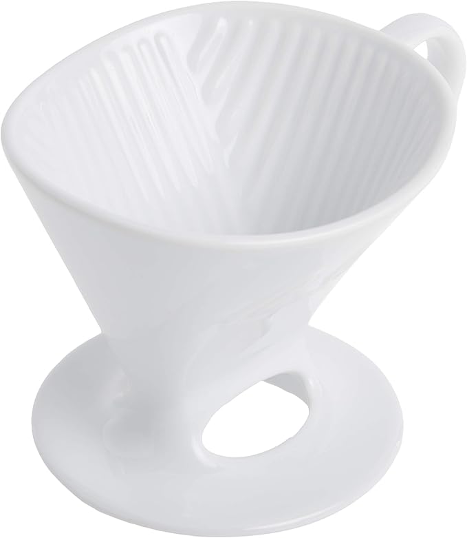 Melitta 1 Cup Porcelain Pour-Over Cone Coffeemaker Glossy White