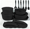24 Pcs pots and pans setcookware set non stickpots and pans set Oven-safe and dishwasher-safePFAS/PFOA FreeInduction Dishwasher Oven Safe cookware set (Black)