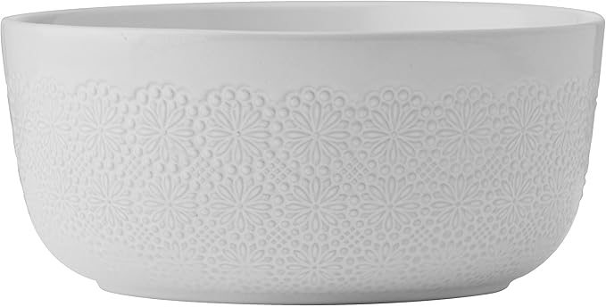 Pfaltzgraff Blooming Meadow 12 Piece Plates Bowls Dinnerware Set Service for 4 Cream
