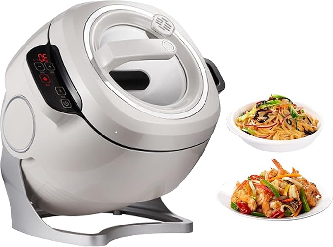 Commercial Automatic Cooking Machine Multi-Function Cooking Wok Fried Rice Machine 6L Capacity 360° Rotation for Stir-Frying Stewing Cooking Suitable for Home Kitchens