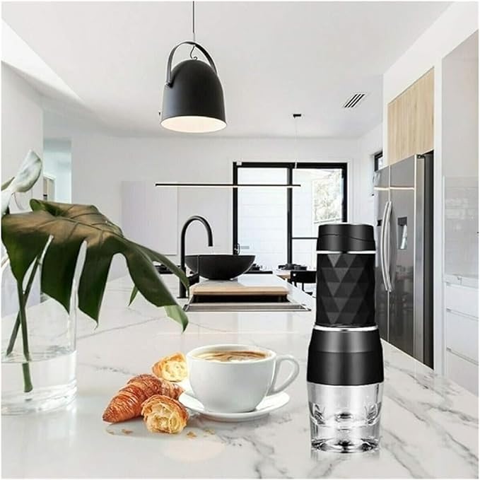 Portable Manual Espresso Machine - 3 in 1 Travel Coffee Maker for Capsule &amp Ground Coffee - Ideal for Camping &amp Outdoor Use