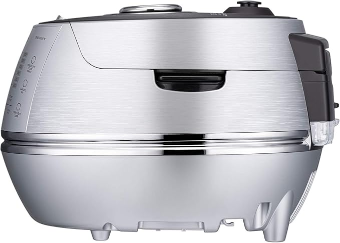 CUCKOO High Pressure Rice Cooker 10-Cup Uncooked / 20-Cup Cooked with Induction Heating Technology Large Rice Maker with 17 Menu Options and Steam Plate Voice Guide Silver (CRP-CHSS1009FN)