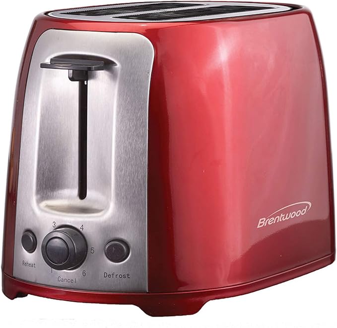 Brentwood TS-292R Cool Touch 2-Slice Extra Wide Slot Toaster Red