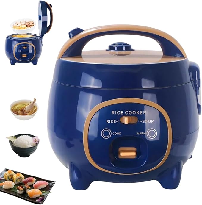1.8L Mini Electric Pressure Rice Cooker with Steamer Basket300W Multi-Functional Rice Maker with Nonstick Inner PotKeep WarmEasy Clean for Small KitchenOfficeDorm1-2 People