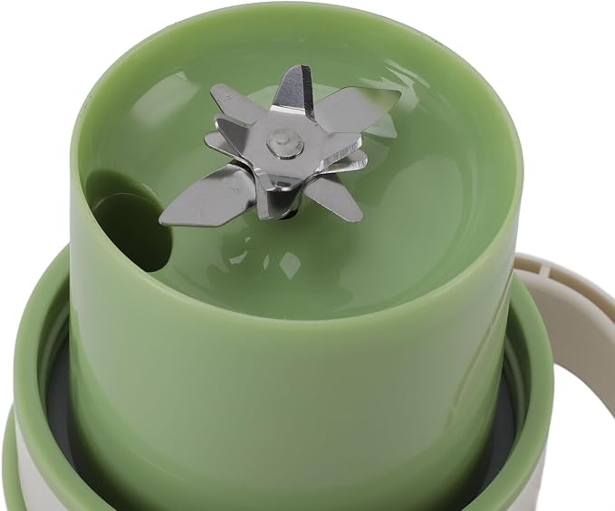 Portable Blender Ice Crushing Powerful 10 Blades Blender for Shakes and Smoothies Mini Cordless Juicer Mixer Cup with Travel Lid and Straw for Sports Travel Hiking Green