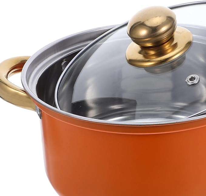 5 Sets Kitchen Cookware Sets: Stainless Steel Pots And Pans Cooking Pot With Saucepan Stockpot With Glass Lids For Most Stovetops