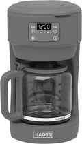 Haden Chelsea 10 Cup Digital Drip Coffee Maker with Glass Carafe Grey &amp Chrome