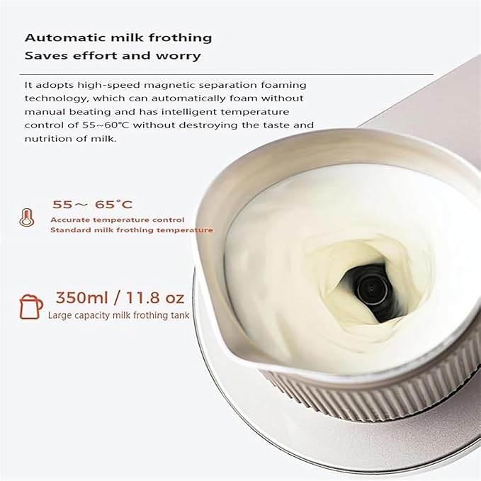 Household Electric Coffee Maker Automatic Warm and Cold Foam Maker with Milk Frother 55-65℃ Precise Temperature Control Auto Brew for Heat The Milk Froth It Mocha Latte