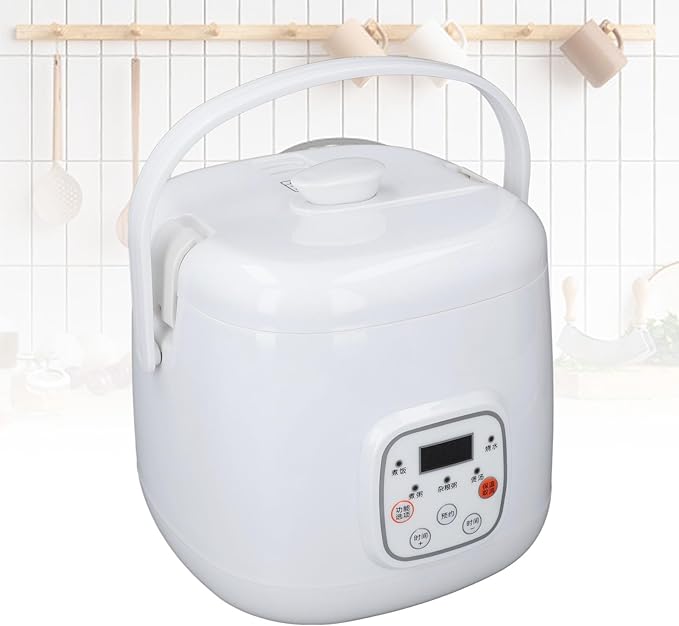 2L Portable Rice Cooker 12V Fast Cooking Multifunctional Food Warmer 24 Hour Reservation for Car Travel Camping and Road Trips