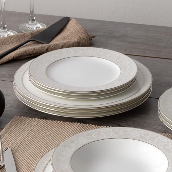 Noritake Montvale Platinum 12-Piece Dinnerware Set Service for 4