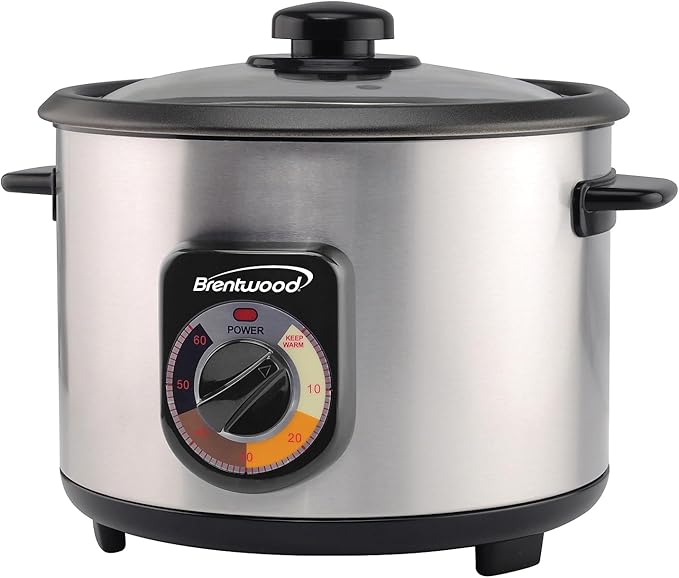 Brentwood TS-1020S 10-Cup Uncooked/20-Cup Cooked Crunchy Persian Rice Cooker Stainless Steel [TS-1020S]