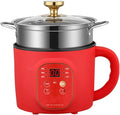 GRFIT Electric Cooking Machine 1.7L Rice Cooker Mini Soup Pot Food Steamer Multi-Function Wok Hot Pot Porridge Maker (Color : Red Smart Steamer)