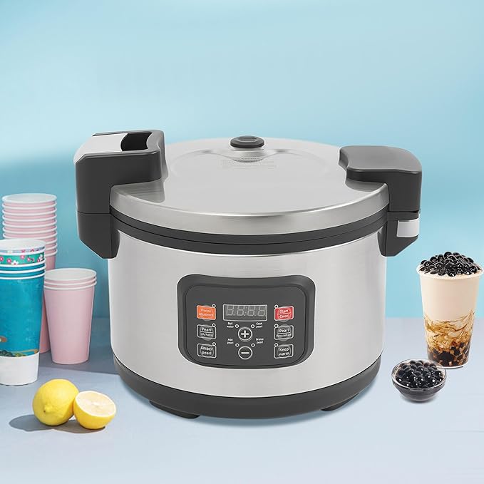 Commercial 12L Pearl Cooker 1850W Automatic Boba Maker with 24H Keep Warm Non-Stick Inner Pot for Bubble Tea Sago Tapioca - US Standard Plug (12L)