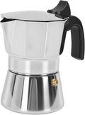 Pssopp Italian Coffee Machine 304 Stainless Steel Easy Extraction Stunning Octagonal Design Stovetop Coffee Maker for Travel Kitchen (3 Cups 150ML)