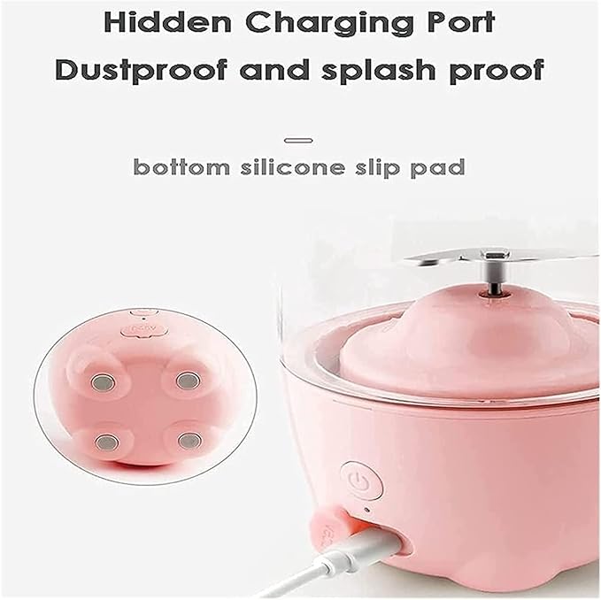 Portable Blender Personal Blender Smoothies and Shakes USB Rechargeable Mini Blender Waterproof Small Blender Single Juicers (Color : Pink) (Pink)