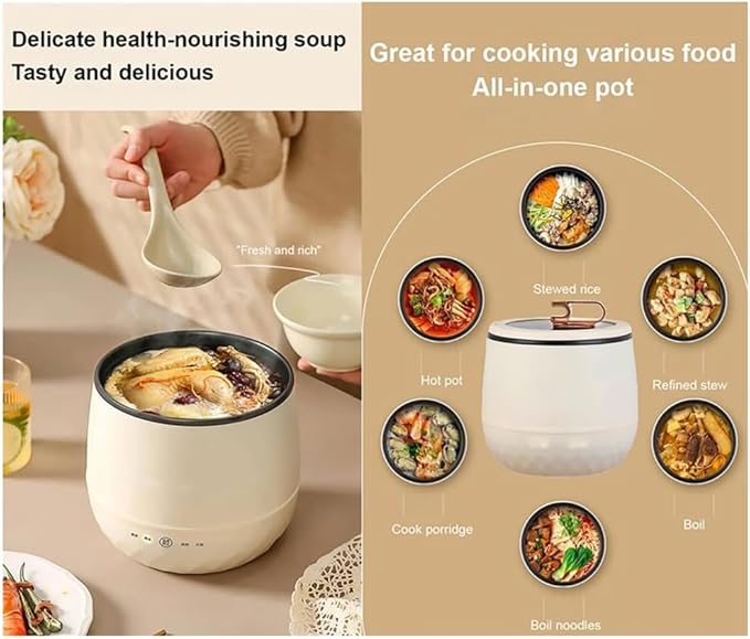 Smart Mini Rice Cooker Multi-Function Cooker Mini Hot Pot Rice Cooker Portable Mini Rice CookerLight Green