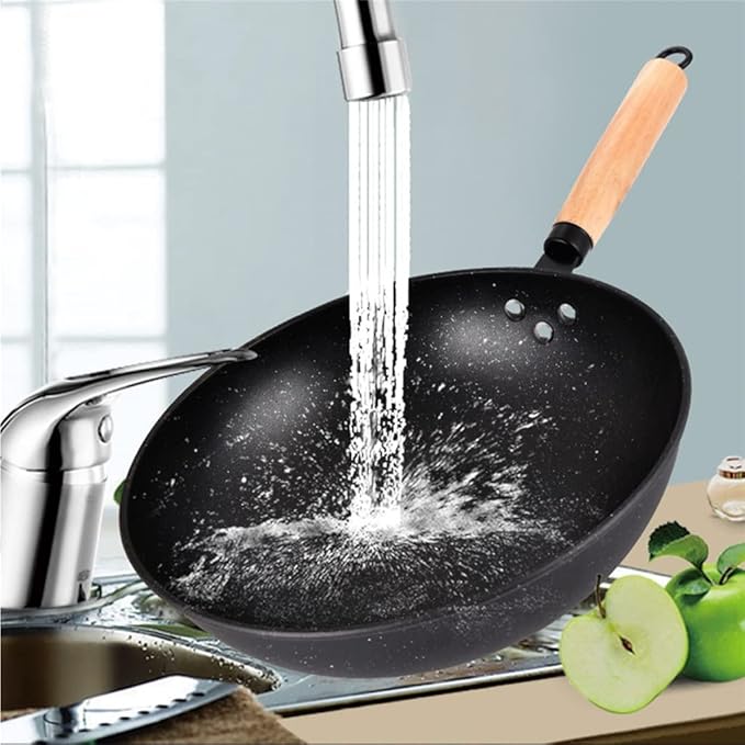 3PCS Cookware Set Wok Frying Pan Saucepan with Lid Pots Pans Set Maifan Stone Nonstick Egg Pan Cooking Tools Kitchen Utensils