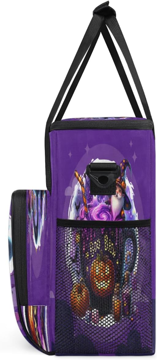 Halloween Potion Pumpkin Gnome Coffee Maker Carring Bag Travel Carrying Storage Tote Bag Compatible with Keurig K-Mini or K-Mini Plus Portable Single Serve Coffee Brewer Case with Pockets