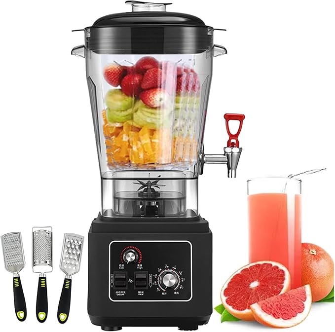 Commercial Blenders Food Blender and Grinder with 7 Speed Professional Standing Mixer with Spout for Milkshakes Juices Smoothies 6 Blade Steel Knife 11l/15l/19l Black11L