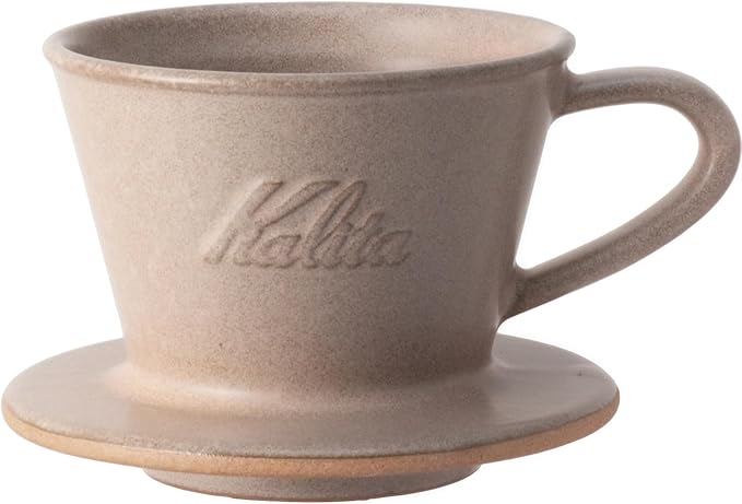 Carita Kalita Coffee Dripper Mino Ware High Heat Retention Pottery 1 to 2 Person DACHI &amp KalitaMI 155 Sand Brown #01103 Wave Series Made in Japan Drip Equipment for 1 or 2 People 1 Cup