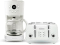 Haden Heritage 4 Slice Wide Slot Stainless Steel Toaster Bundled with 12 Cup Programmable Drip Coffee Maker Coffee Machine Ivory &amp Chrome