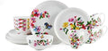 Mikasa Butterfly Garden Bone China Lightweight Chip Resistant 16-Piece Dinnerware Set Service For 4