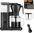 Crzoe 8 Cup Drip Coffee Maker Machine Instant Brewing in 3s 197-205℉ Removable Water Tank Adjustable Flow Control Deep Cold Brew &amp Keep Warm 40 Min Easy to Clean(Dark Black)