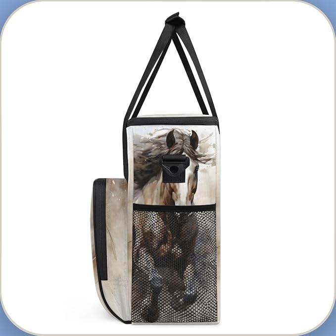 Running Horse Coffee Maker Carrying Bag Portable Travel Storage Tote Bag Compatible with K-Mini or K-Mini Plus Single Serve Coffee Brewer Carrying Case with Multiple Pockets &amp Shoulder Strap