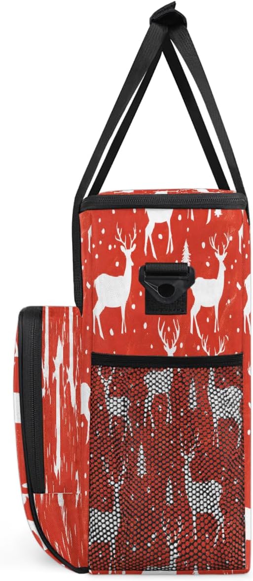 Christmas (748) Coffee Maker Carring Bag Travel Carrying Storage Tote Bag Compatible with Keurig K-Mini or K-Mini Plus Portable Single Serve Coffee Brewer Case with Pockets for K-cup Pods