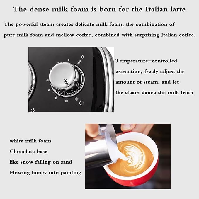 Espresso Machine 15 Bar Pump Pressure home small milk frother coffee machinesuitable for mocha cappuccino latte