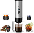 RQUOIRE 3-in-1 Portable Coffee Maker Espresso Machine Self-Heating Travel Coffee Maker Compatible with NS DG Pods &amp Ground Coffee Small Mini Espresso Machine for Car Camping Hiking With Stand