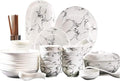 Dinnerware Set Dinner Party Tableware Service Set 44 Pieces Ceramic Tableware Set Japanese Marble Pattern Bowl Fish Plate Soup Pot Set Bowl Plate Dish Tableware Service for 10