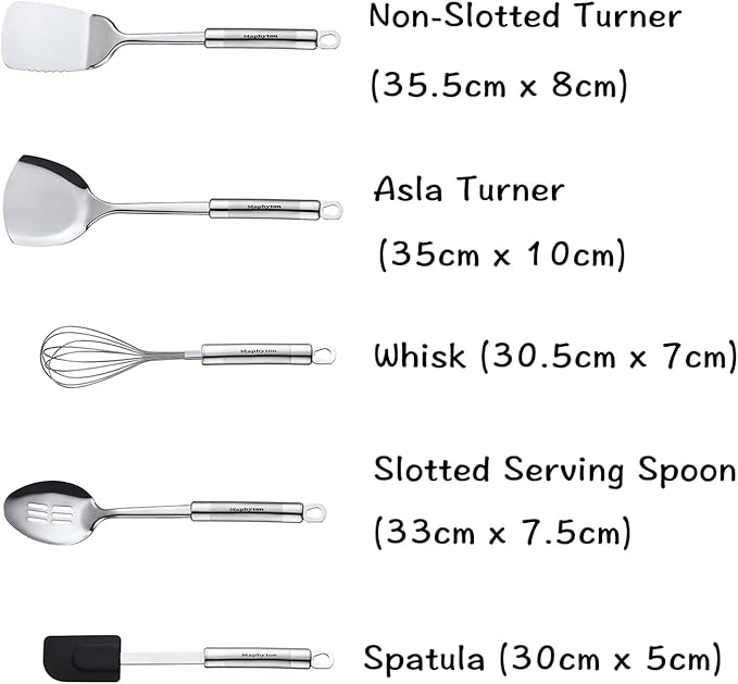 Cooking Utensil Set 11 PCS Stainless Steel Kitchen Utensil Set Nonstick Kitchen Gadgets Cookware Set with Spatula