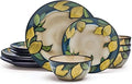 Pfaltzgraff Painted Lemons 12 Piece Dinnerware Set Service for 4