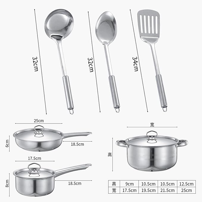 Premium Nonrust Steel Cookware Set Complete Kitchens Essential With Soup Pots Saute Pan And Accessories For Modern Cooking Nonrust Steel Pot With Lid