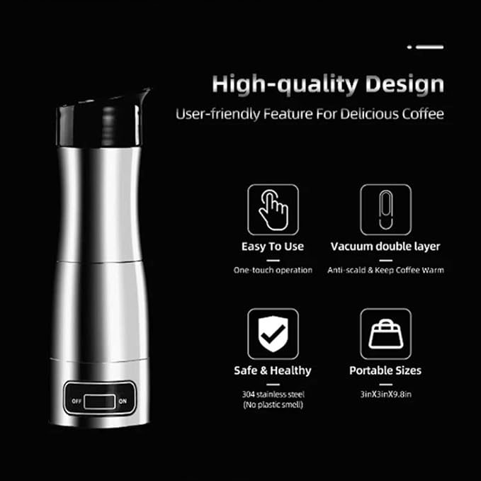 Portable Coffee Maker for Car with 12V 24V Cigarette Lighter Car Coffee Machine for Travel Camping Gifts