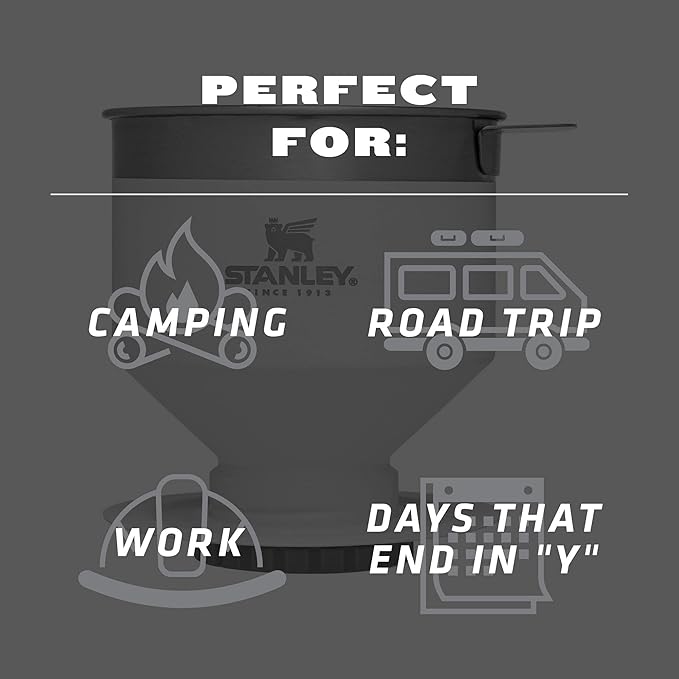 STANLEY Perfect Brew Pour Over | Manual Single Cup Coffee Maker | Drip Coffee Maker with Reusable Filter | Easy Clean Stainless Steel | BPA-Free | Polar