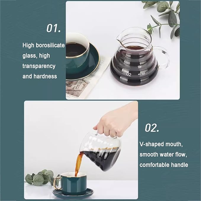 Ice Drip Coffee Maker Cold Brew Coffee Dripper Tower with Adjustable Dripper 600ml Glass Jug Wood Straight Frame for Home Coffee Shop 3-5 Cups (Black)