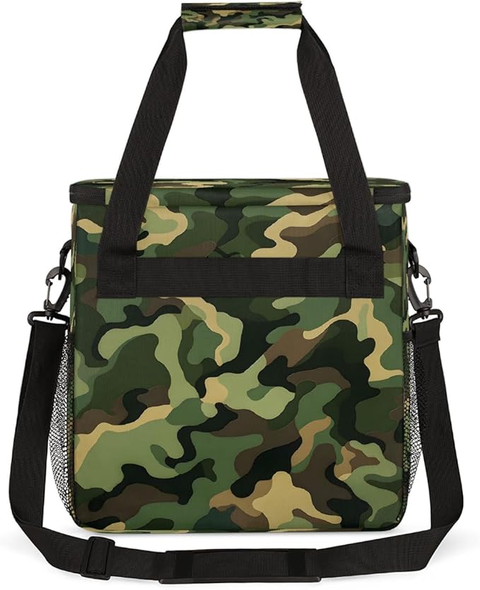 Black Green Camouflage Coffee Maker Carring Bag Travel Carrying Storage Tote Bag Compatible with Keurig K-Mini or K-Mini Plus Portable Single Serve Coffee Brewer Case with Pockets for K-cup Pods