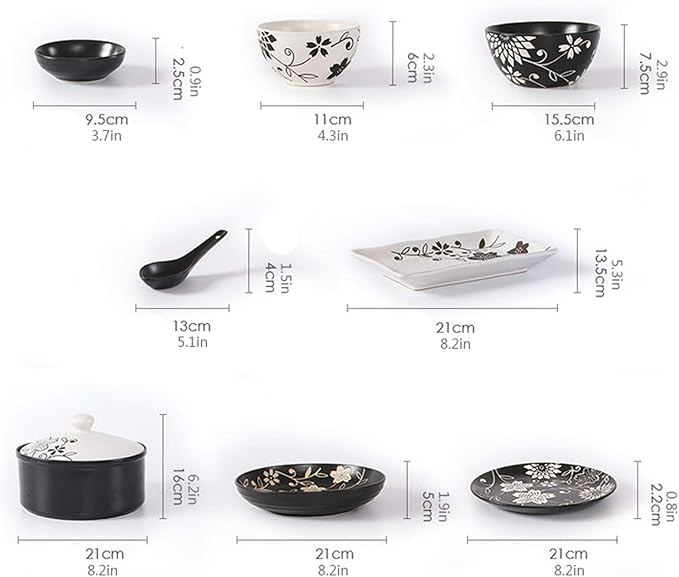 GaRcan Dinner Plate Dinner Plate Home Kitchen Dinnerware Set Hand-Painted Leaf Ceramic Dinnerware Set Elegant Round Dinner Plate Sets Service for 6 Microwave and Dishwasher Safe Dinner Plates House