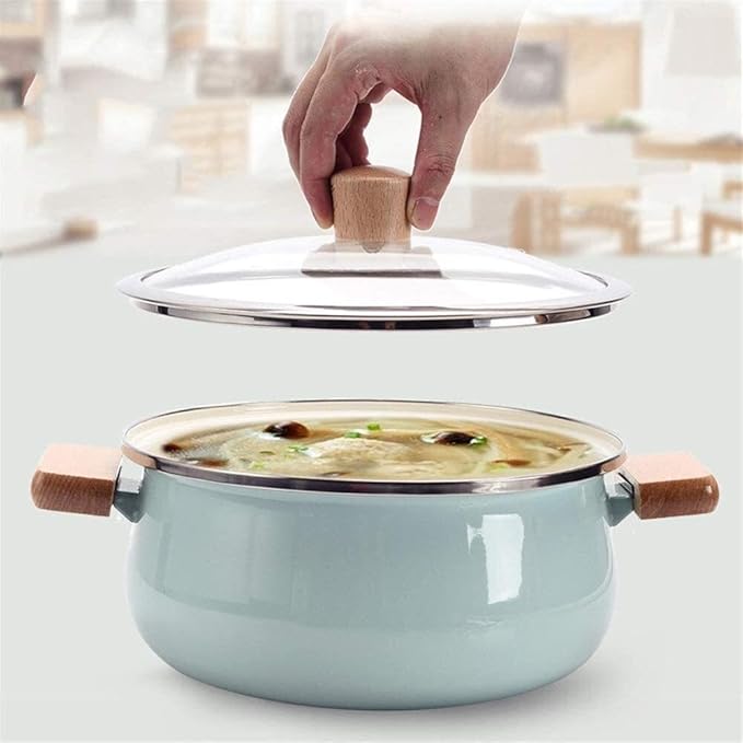 Pot Sets Master Star White Ceramic Coating Red Cookware Set Saucepan &ampFrying Pan &amp Milk Pot &amp Glass Cover Total 7PCS Non-stick Fire Use