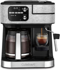 Cuisinart Coffeemaker Coffee Center Barista Bar 4-In-1 Coffee Machine Single-Serve Coffee Espresso &amp Nespresso Capsule Compatible 12-Cup Carafe Silver Crystal SS-4N1SC