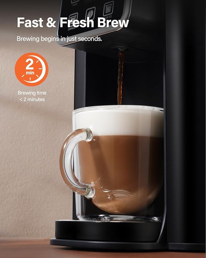 SHARDOR Single Serve Coffee Maker 2.0 Hot and Iced Coffee Machine for K Cup Pods &amp Ground Coffee 6 to 14 oz Brew Sizes 50 oz Removable Water Tank Bold Brew Setting Stainless Steel Black