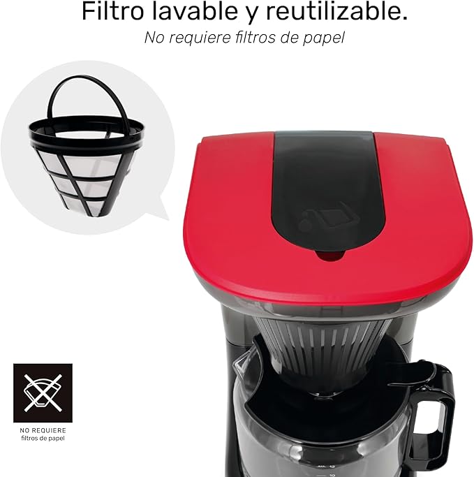 Taurus Velvet 12-Cup Drip Coffee Maker Glass Carafe Modern Compact Design Non-Programmable Easy-Clean Reusable Filter Auto Shut-Off Black