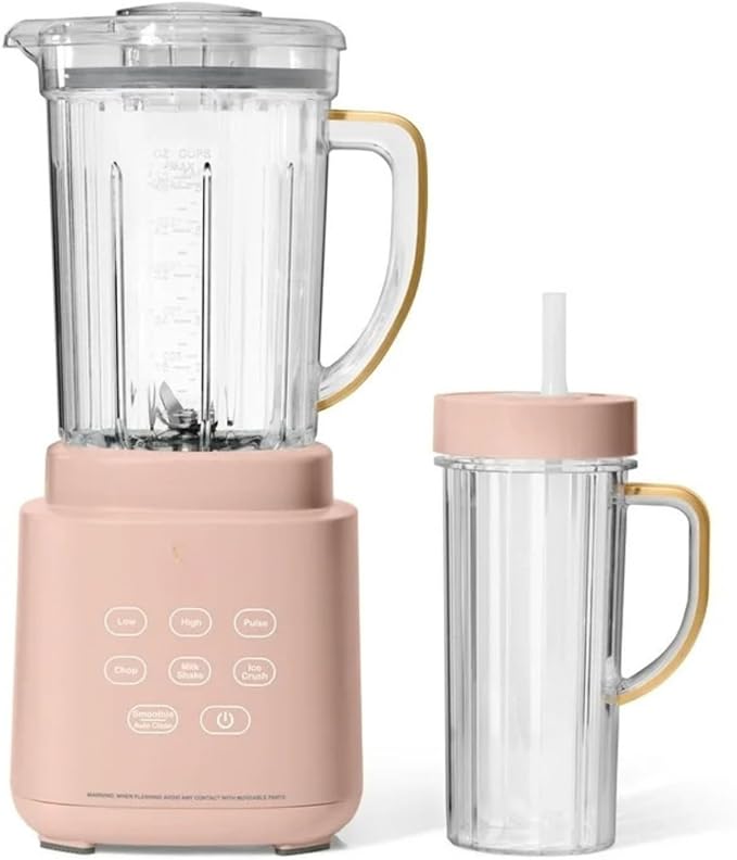 PowerExact Blender 700W with PrecisionSense Auto-Adjust Dual Jar System 4 Preset Programs Dishwasher Safe Parts (Rose)