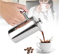 Coffee Maker Coffee Maker 350ML Double-layer Stainless Steel Insulation Teapot With Filter Coffee Maker French Press Stainless Steel Household Hand Brew Coffee Maker Manual Milk Frother coffee pot