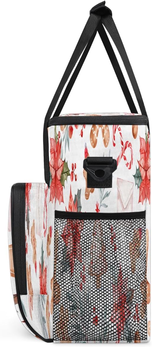 Christmas (720) Coffee Maker Carring Bag Travel Carrying Storage Tote Bag Compatible with Keurig K-Mini or K-Mini Plus Portable Single Serve Coffee Brewer Case with Pockets for K-cup Pods