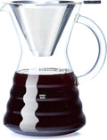 Unbreakable - 18 Pack Pour Over Coffee Maker with Permanent Stainless Filter 27 fl oz Thickened Heat-Resistant Borosilicate Glass Dripper Coffee Brewer Stovetop Safe