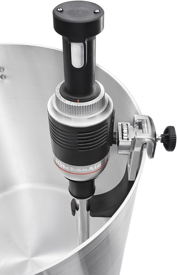 KitchenAid KHBC420OB 20 Inch Arm Commercial 400 Series Immersion Blender Stainless Steel Removable Blending Arm Bowl Clamp for No-Hands Operating