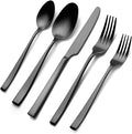 Matte Black Silverware Set EIUBUIE 40-Piece Premium Stainless Steel Black Cutlery Set for 8 Matte Flatware Sets Kitchen Utensils Sets Include Forks Spoons Knives